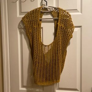Ya Los Angeles  Shrug See throw mustard sweater S